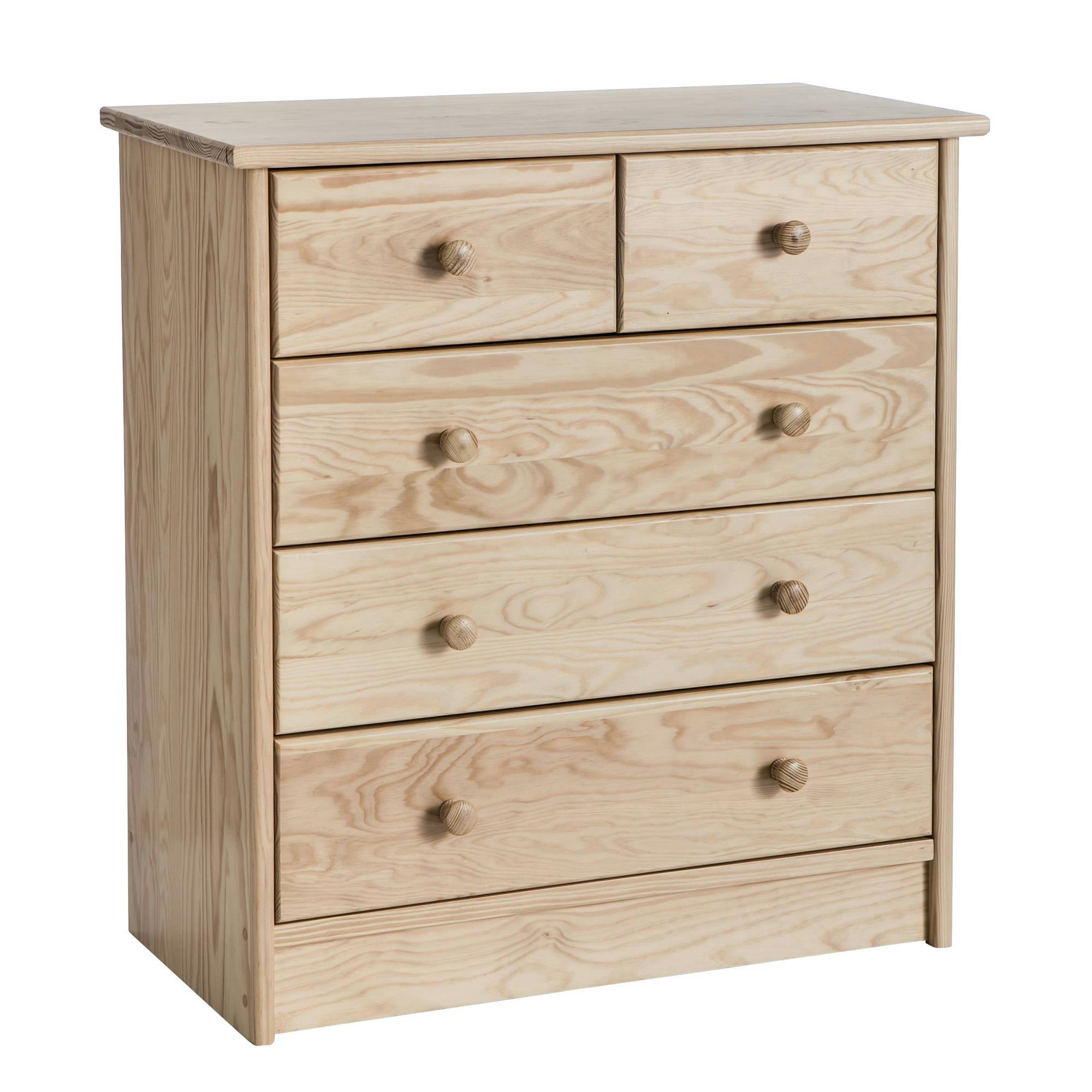 IRIS - Commode 5 tiroirs en bois massif naturel