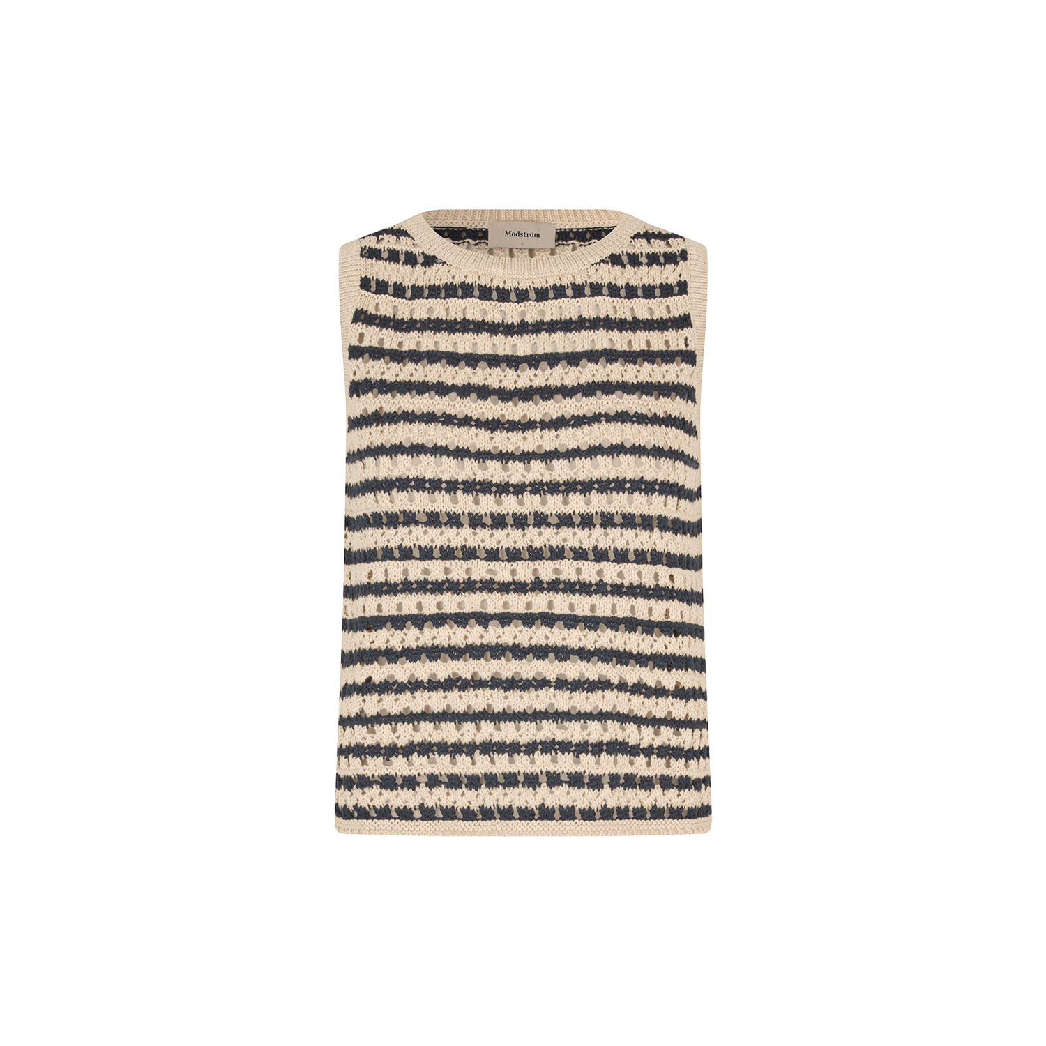 Vestermd stripe top, navy summer sand