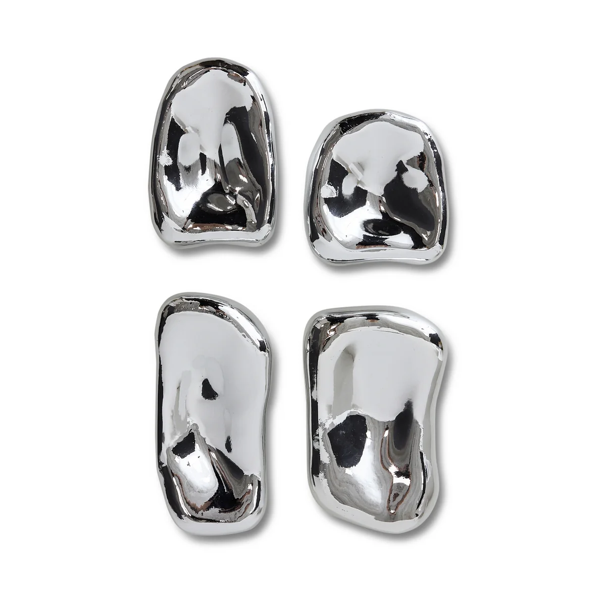 HKliving - Glas-Skulptur, Chrom (4er-Set)