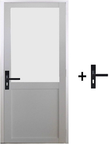 Bloc Porte Athena Blanc H204 X L83 Cm Côte Tableau P.droite,poignee Gd Menuiseries
