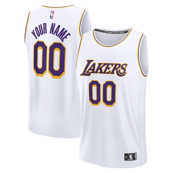 Los Angeles Lakers  Fast Break Custom Replica Jersey - Association Edition  - White/Gold/Purple