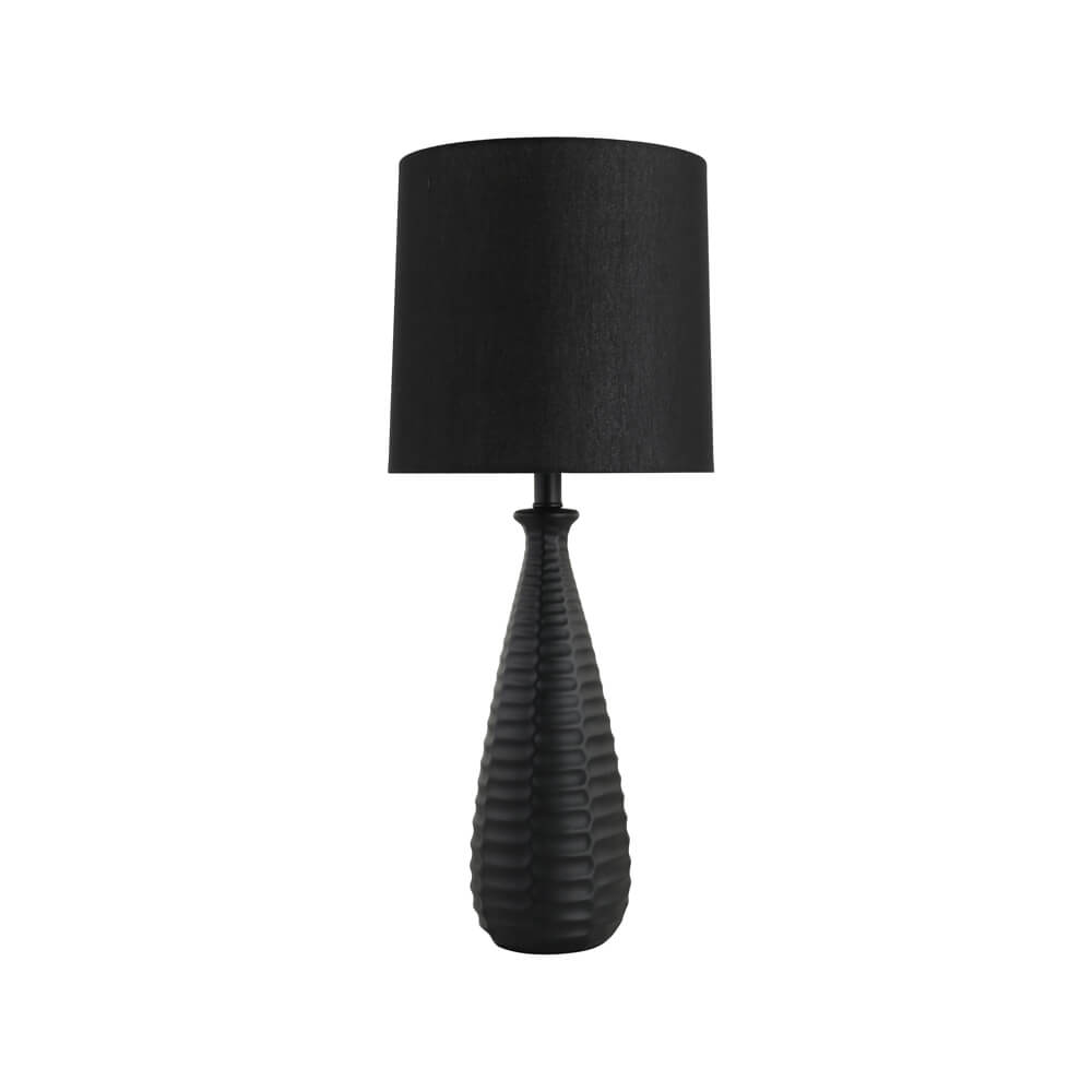 HOME DELUXE Grote tafellamp met stoffen kap MELVA - Zwart