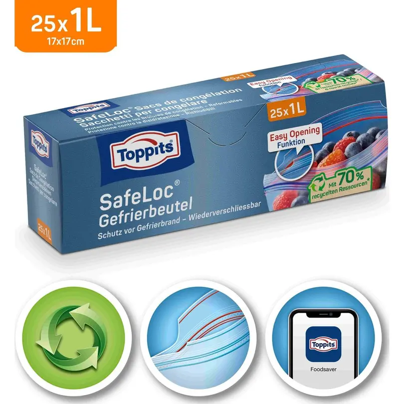 Frischhaltebeutel 25er-Set Safeloc