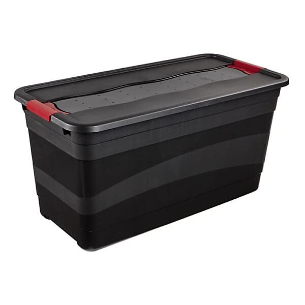 Grande Boîte de rangement noire 83 litres - Rouge