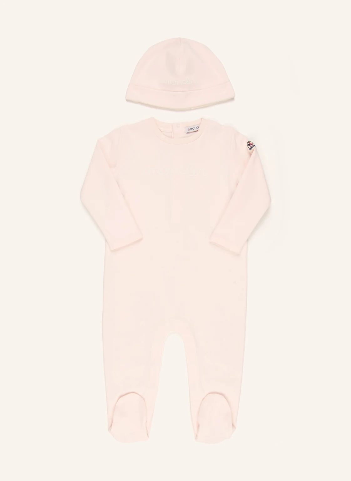 MONCLER enfant Set: Strampler und Mütze