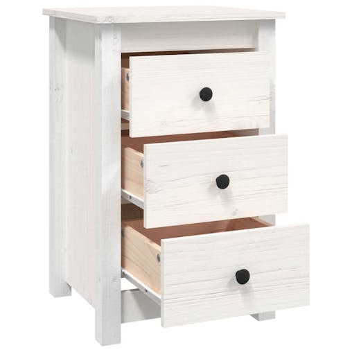 NNEVL Bedside Cabinets 2 pcs White 40x35x61.5 cm Solid Wood Pine