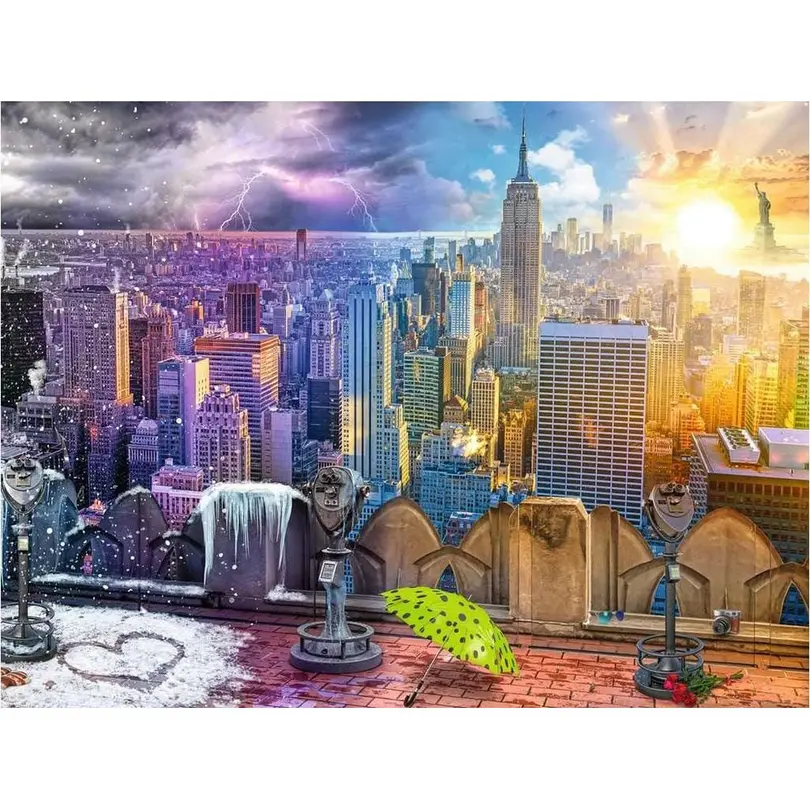 Puzzle New York im Winter und Sommer