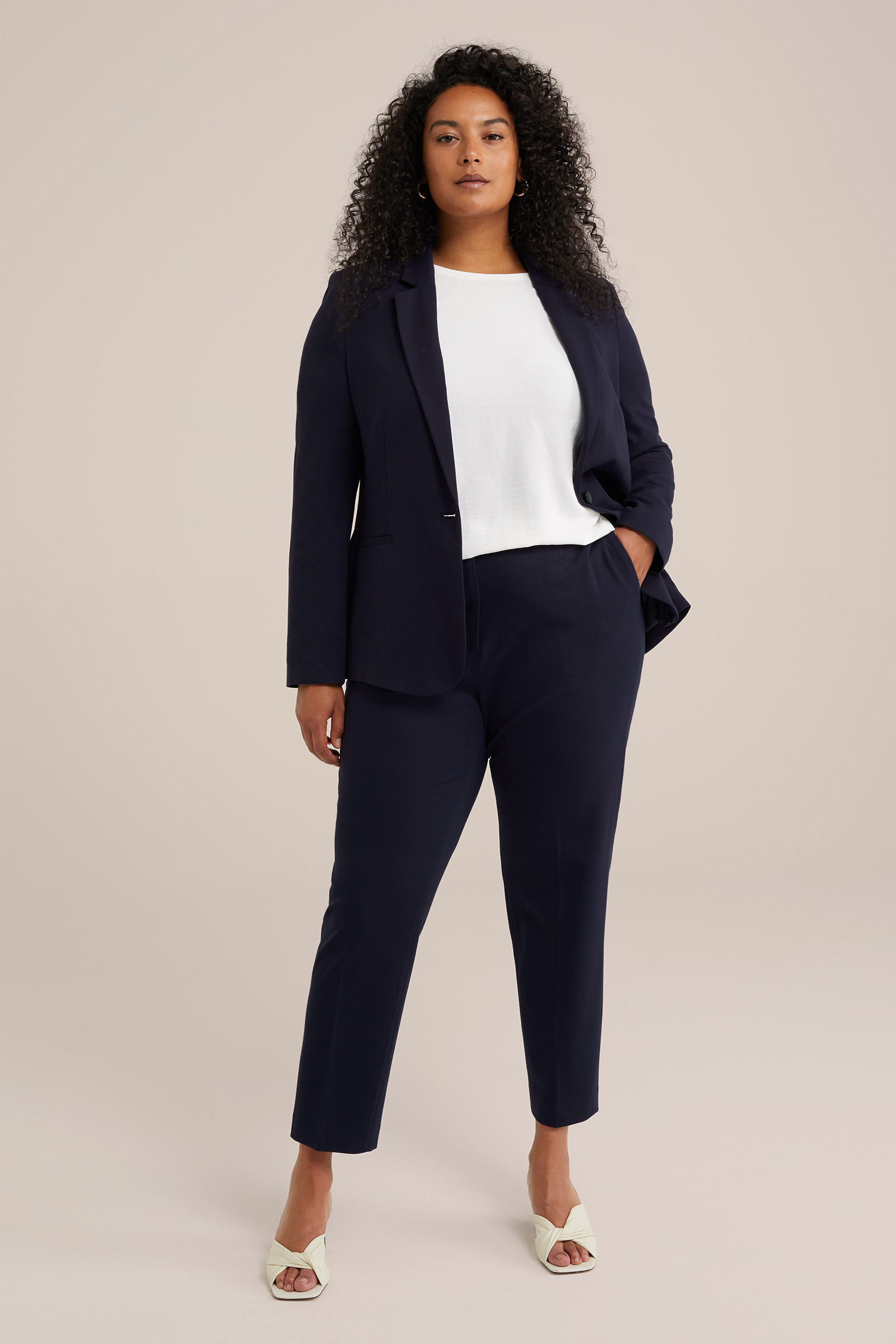 Dames slim fit pantalon met stretch - Curve