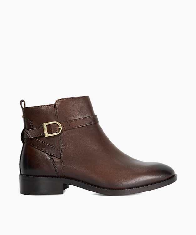 Pemma Brown - Wide Fit Flat Leather Ankle Boots