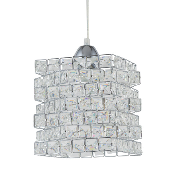 Lampa sufitowa Bodek Crystal, kryształowy klosz, E27, 60W, chrom