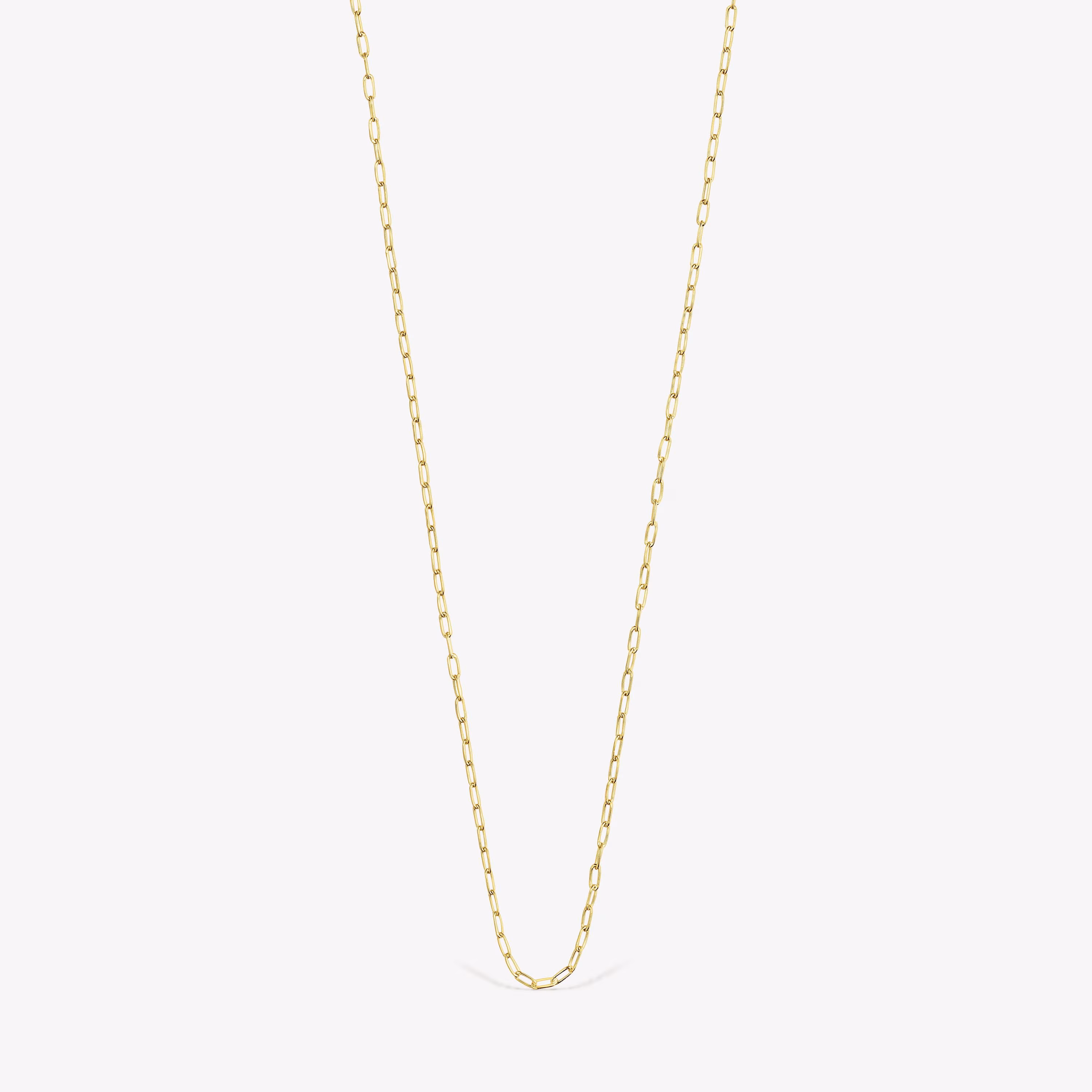 Gargantilla con baño de oro 18 kt sobre plata y anillas rectangulares, 40 cm Chain