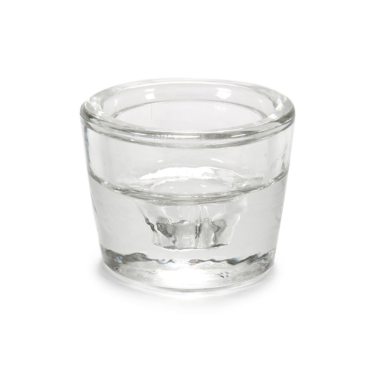 Castiçal redondo transparente em vidro