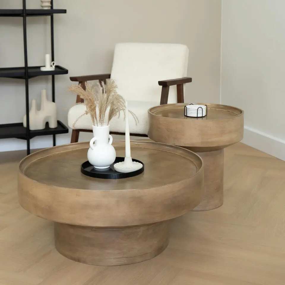 Lewis & Loft Salontafel Luus - FSC? mangohout - Rond ?80 cm - Bruin