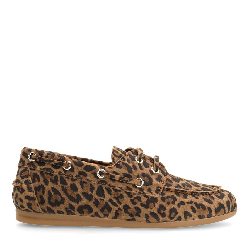 Manfield Suède leopard bootschoenen