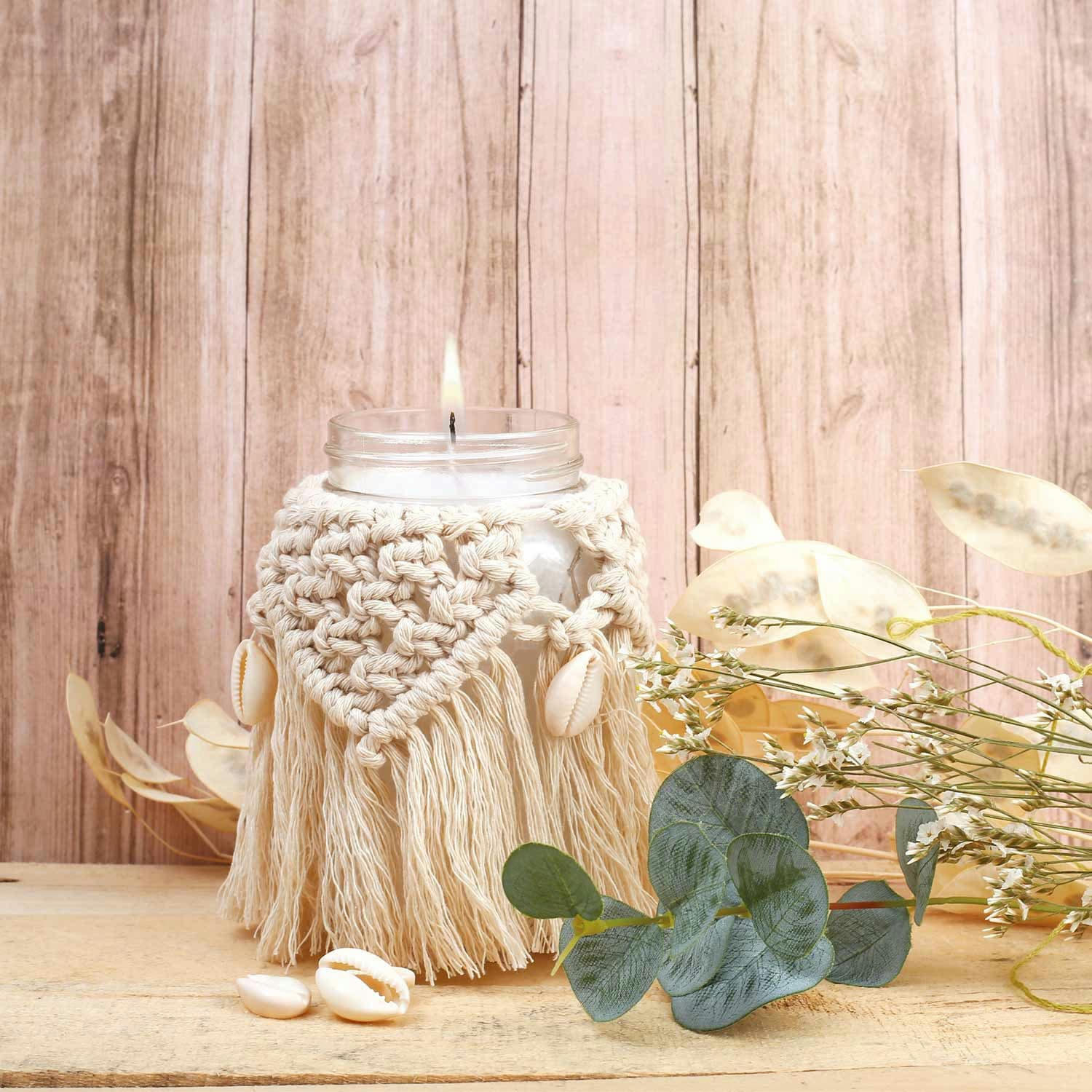 - Bougie bohème en macramé à faire soi-même