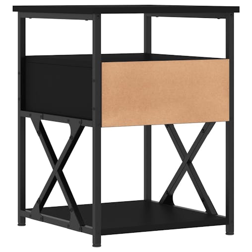 NNEVL Bedside Cabinets 2 pcs Black 40x42x55 cm Engineered Wood