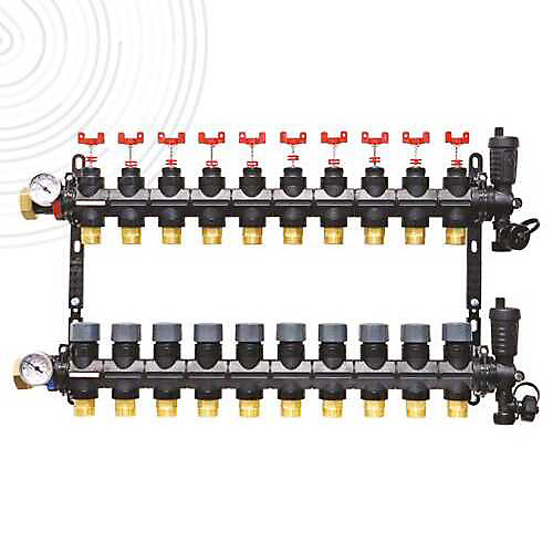 Collecteur Polymere pour plancher chauffant - 10 circuits