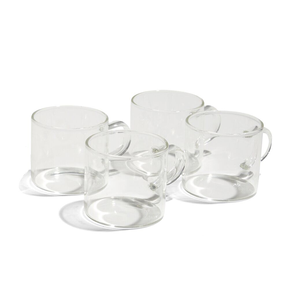 Lot de 4 tasses en verre transparent 10cl