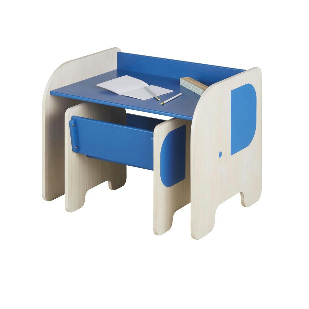 Sami - Ensemble bureau et chaise pour enfant bleu et beige