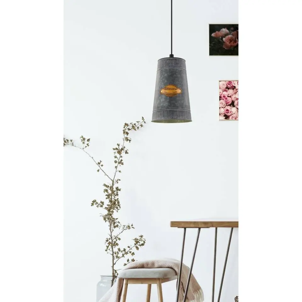 EGLO Honeybourne Hanglamp - E27 - Staal - Zwart/Goud