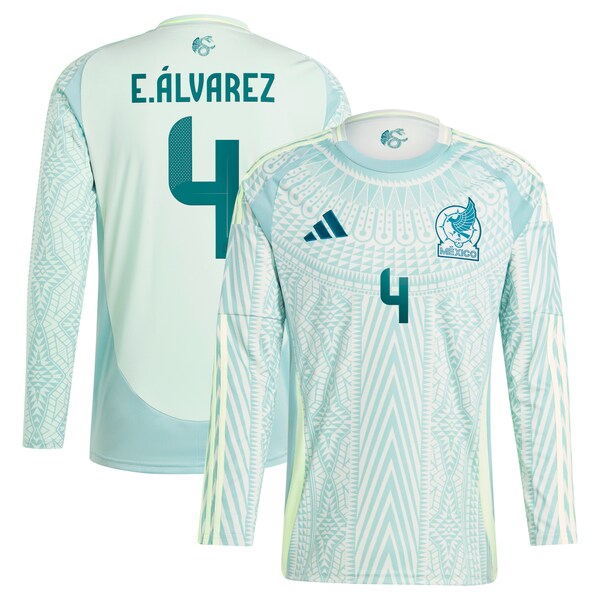 Edson Alvarez Mexico National Team adidas 2024 Away Replica Player Long Sleeve Jersey - Green/Burgundy