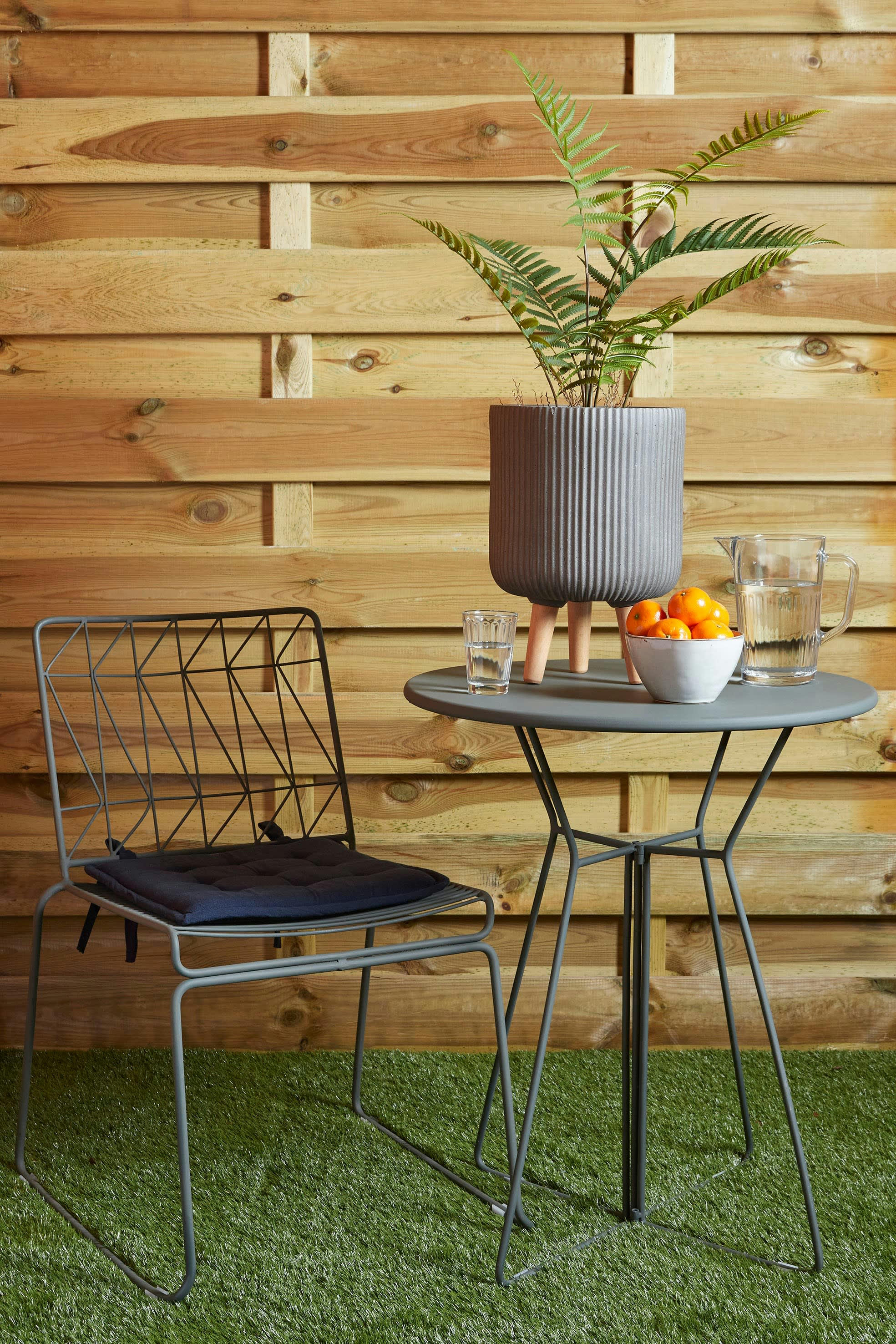 TIVOLI - Coussin de chaise d'exterieur bleu foncé 40x40