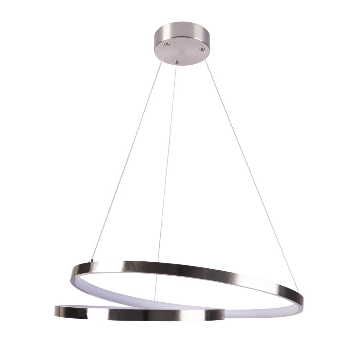 Lampa wisząca ZEFIRA nikiel LED 1x40W Neutralna biel 3700lm Polux