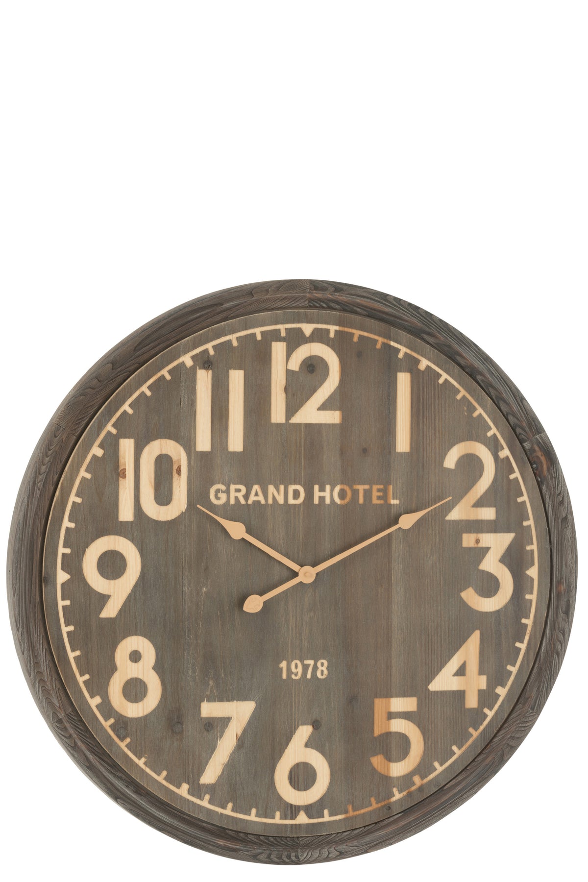 J-Line klok Grand Hotel - hout - naturel - large - Ø 79.5 cm