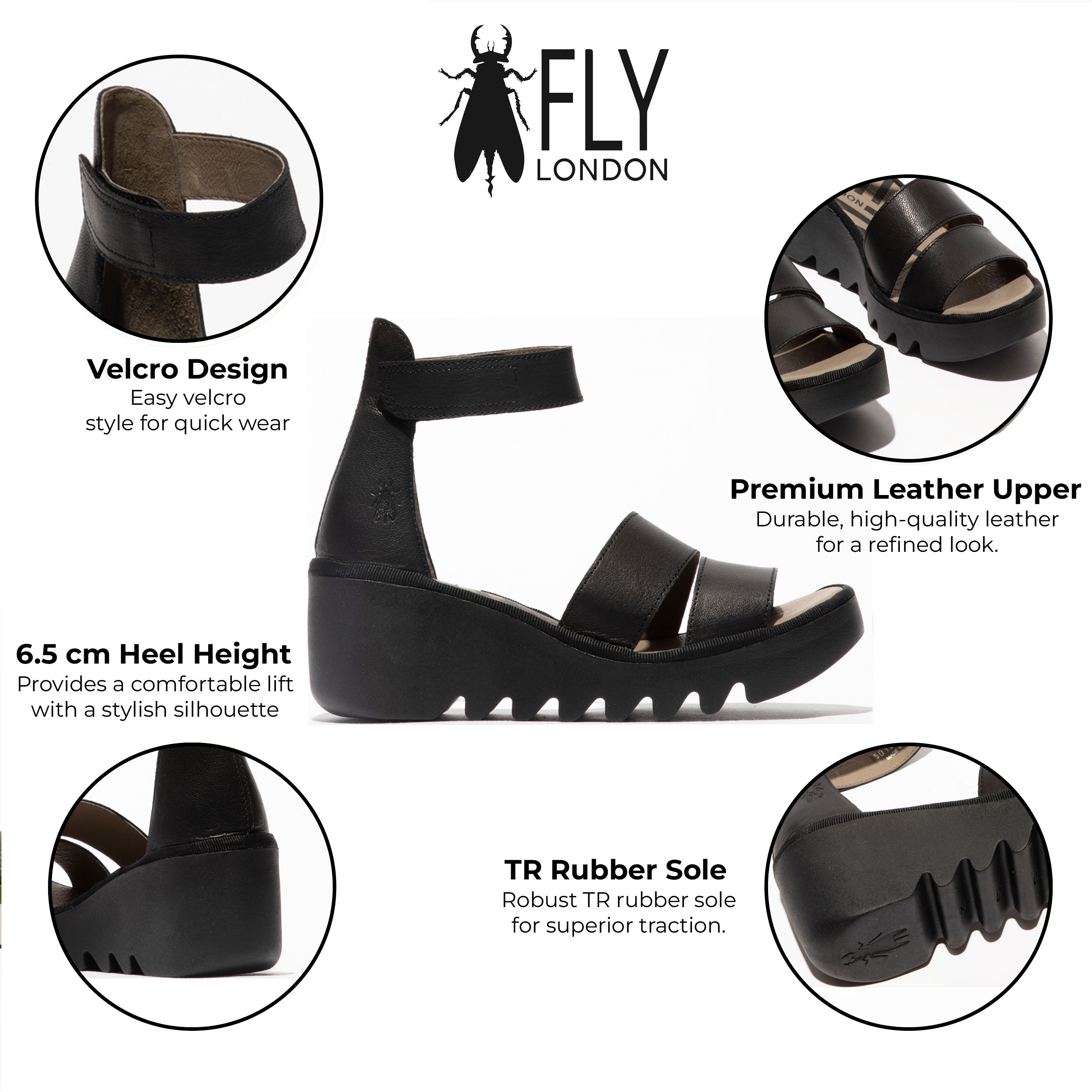 Infinity Leather BONO290FLY Mousse Leather Sandals Espadrille Wedges