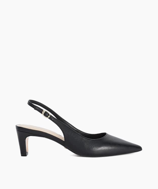 Connection Black - Leather Sling-Back Courts