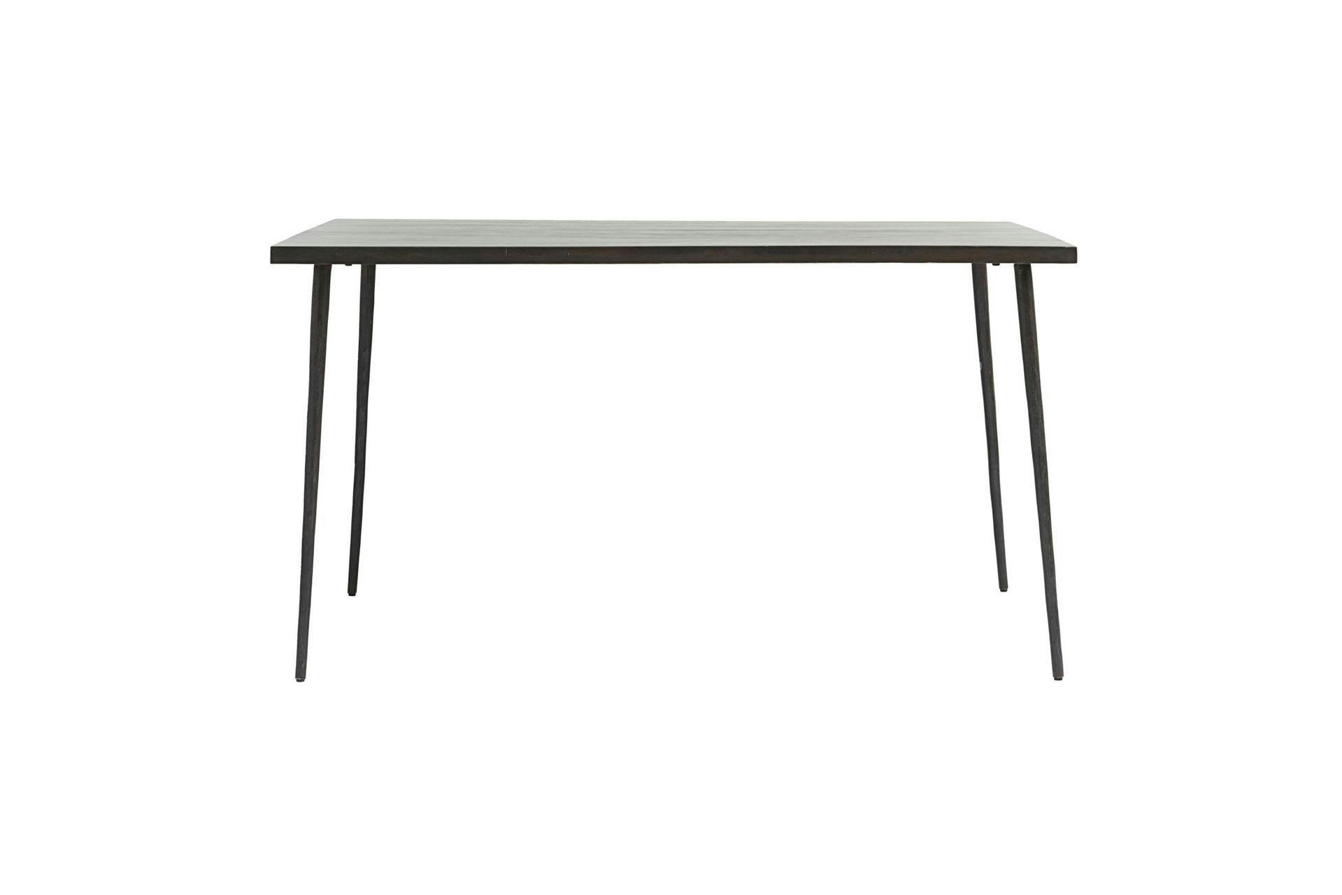 SLATED - Table de repas 6 places en bois noir