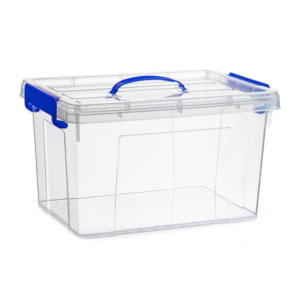 Plasticforte Opbergbox met deksel - blauw - 18.5L - kunststof