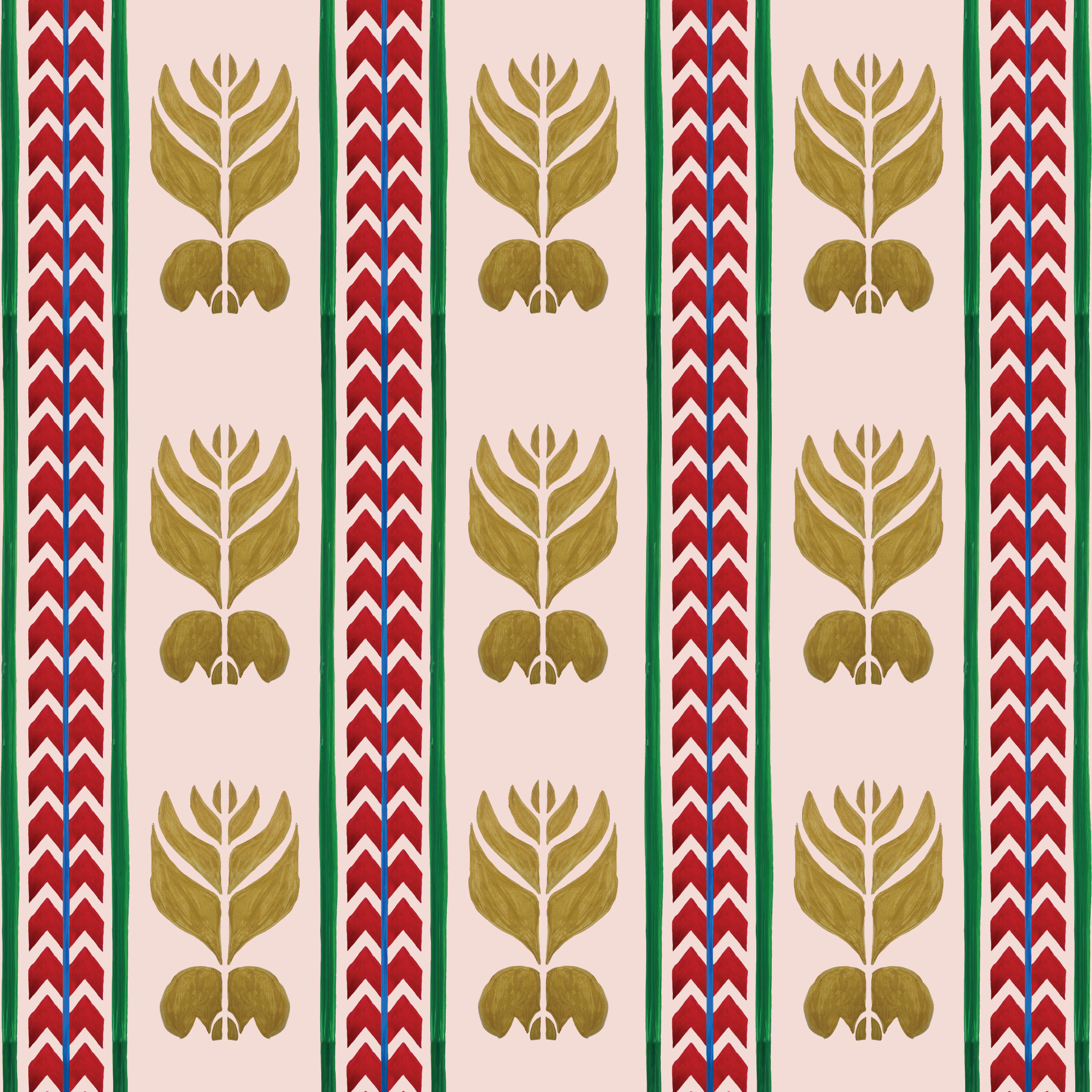 Catchii Behang Ikat Stripes pastel pink