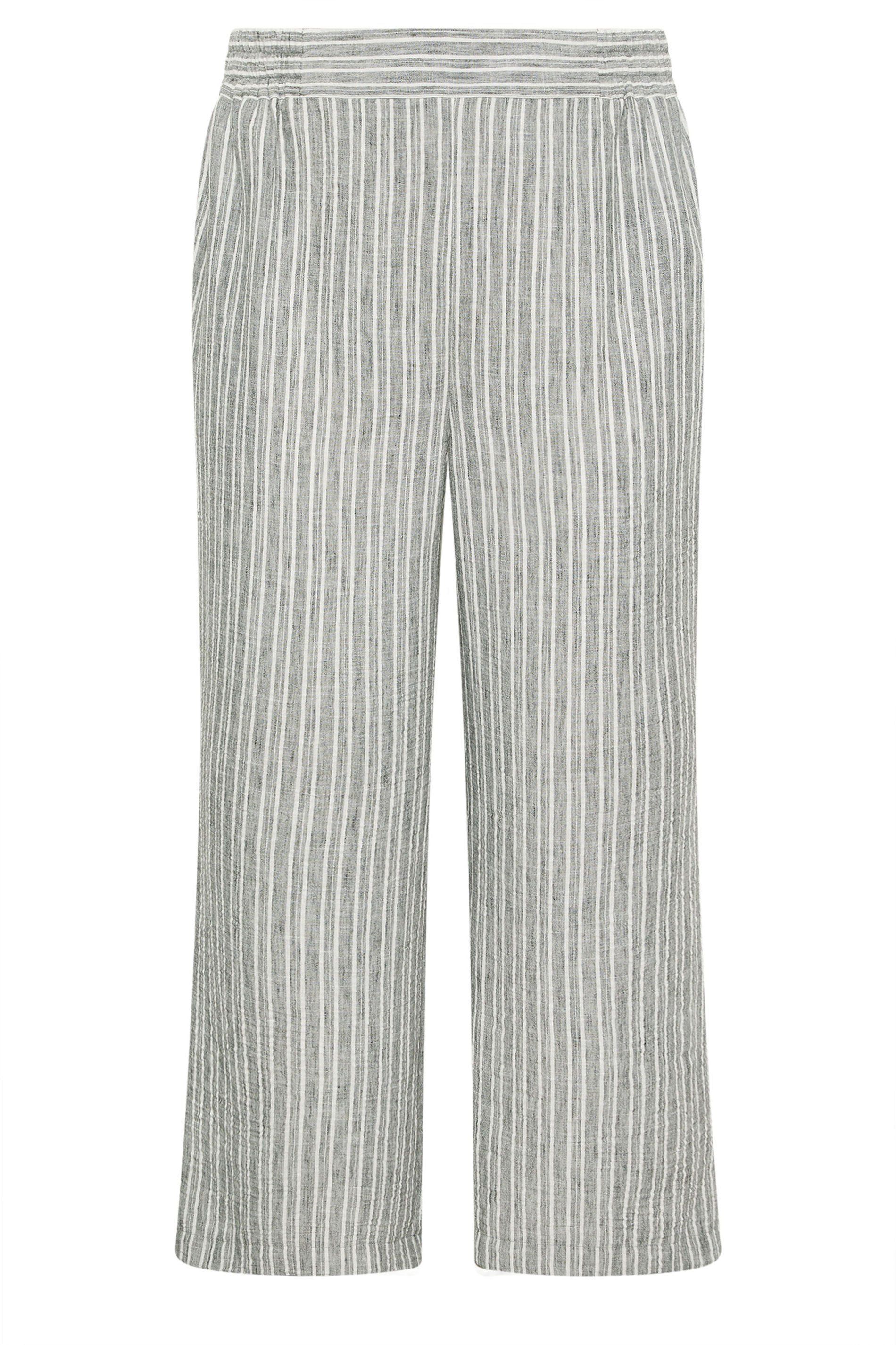 Yours Stripe Linen Look Trousers