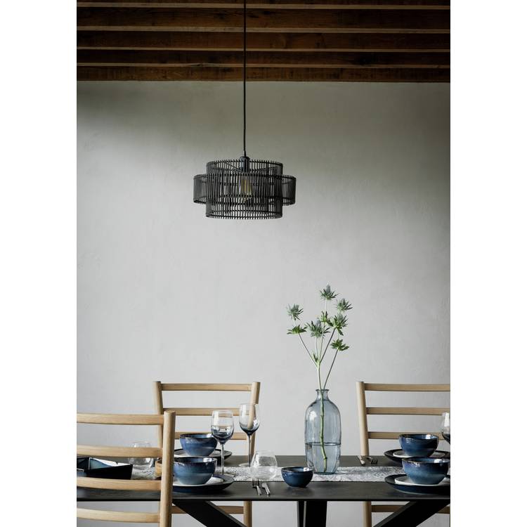 Habitat 12 Piece Reactive Stoneware Dinner Set - Navy