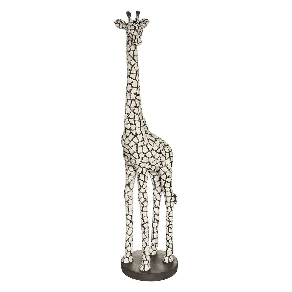 Estátua girafa preto e branco 89cm