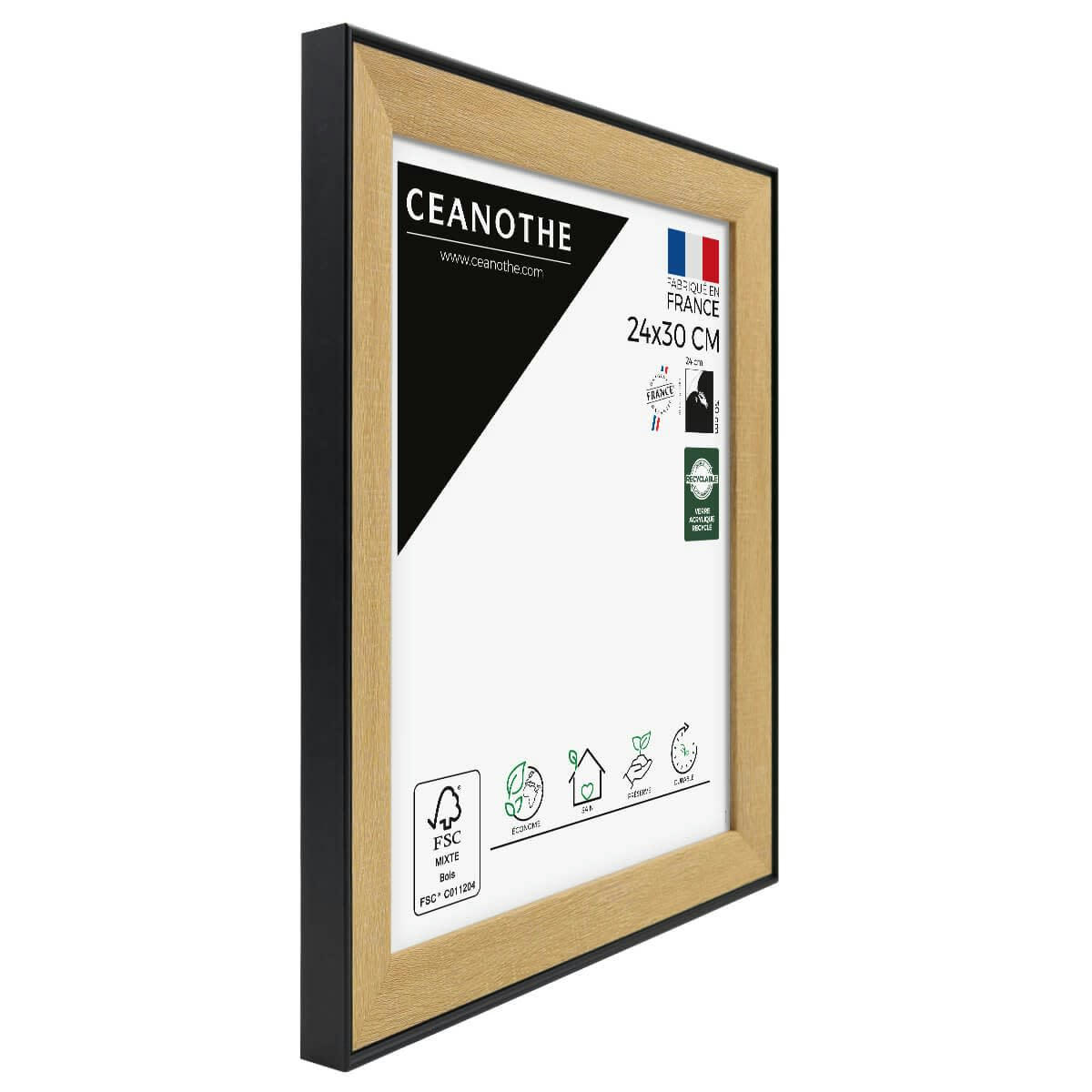 LOFT - Cadre photo marron et noir 24x30 cm résine recyclée