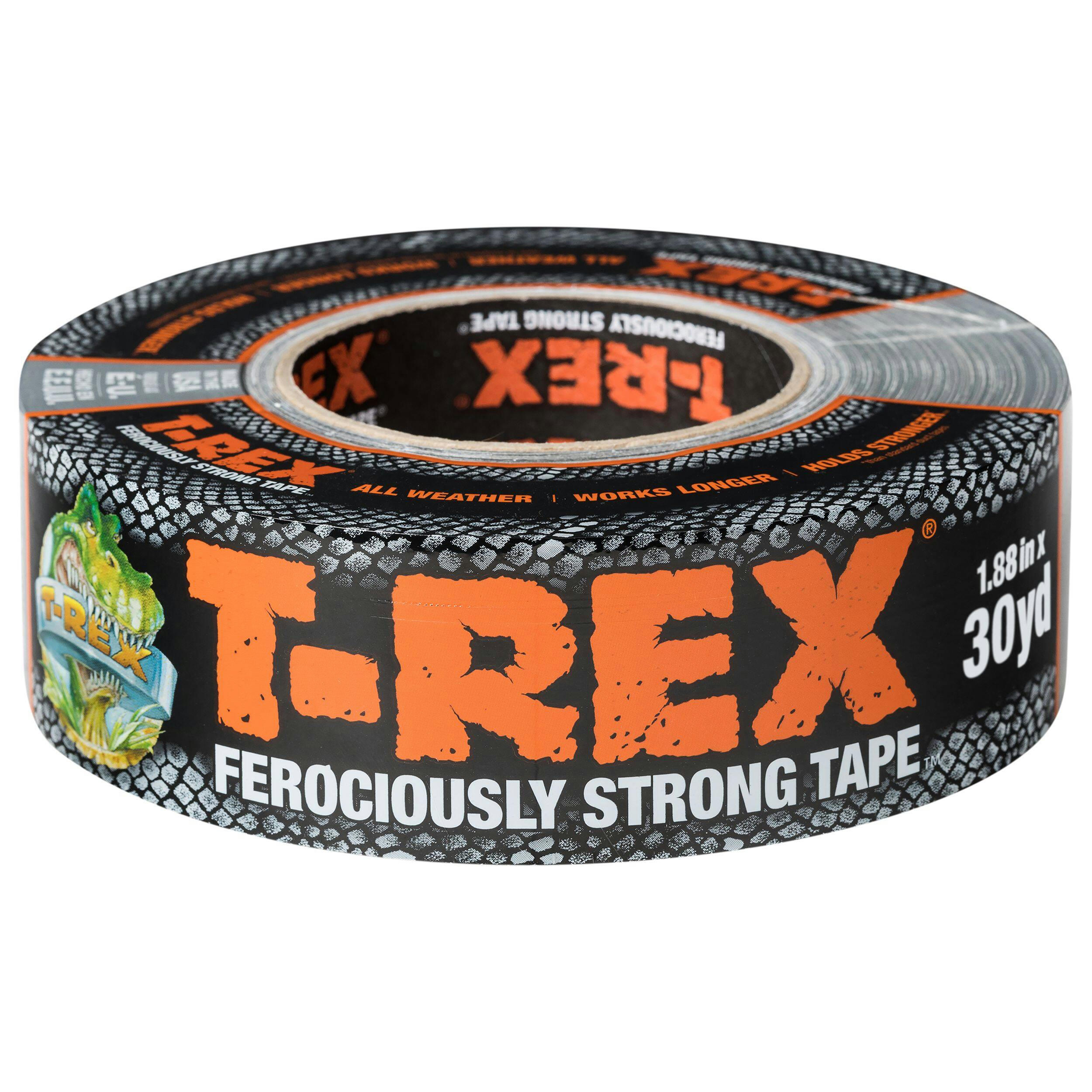 T-Rex Ferociously Strong Tape, Multi-Purpose Utility Duct Tape, Grey, 48-mm x 27.34-m (1.88-in x 30-yd)