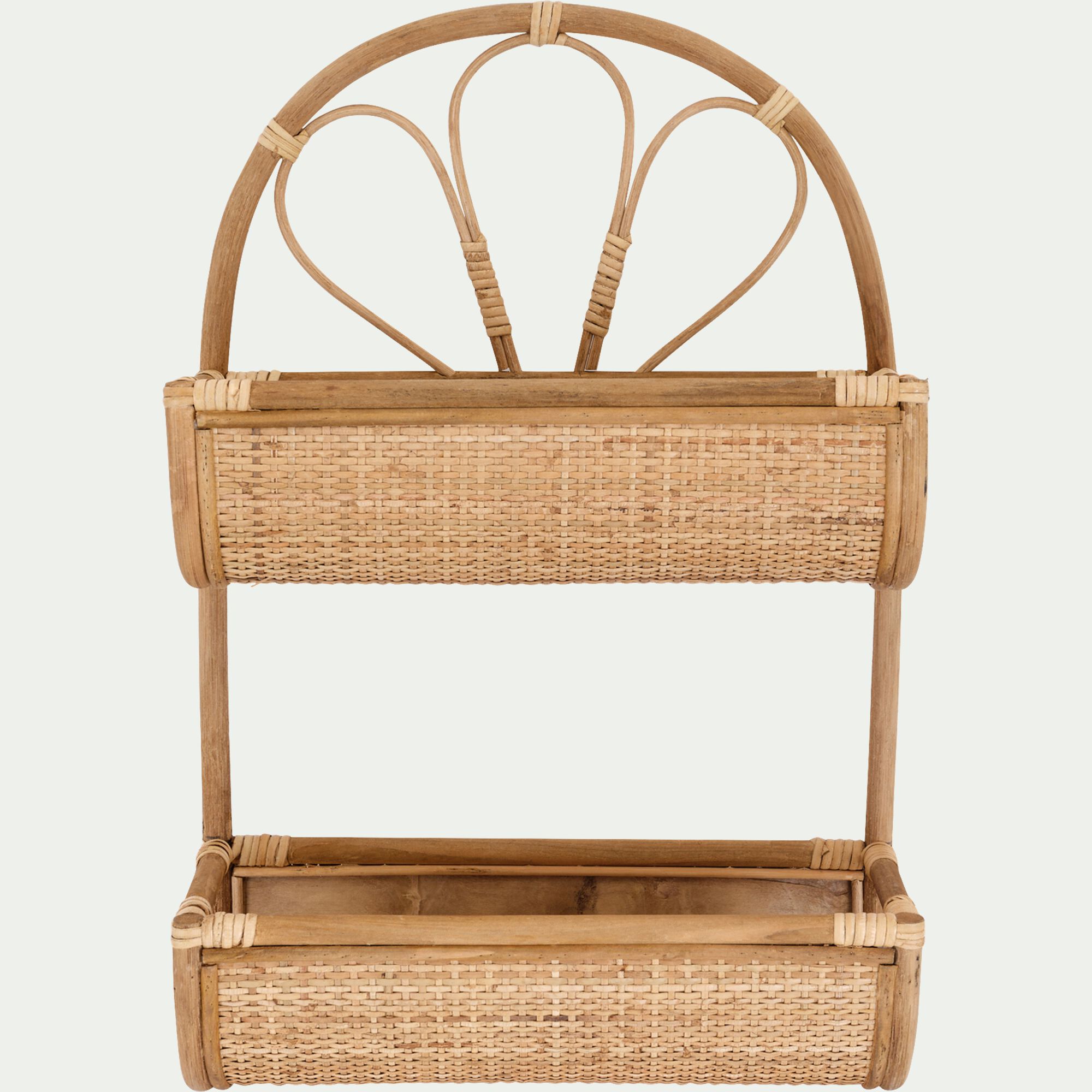 PORTALOS - Etagère murale en rotin - naturel L40,5xl16,5xH63cm