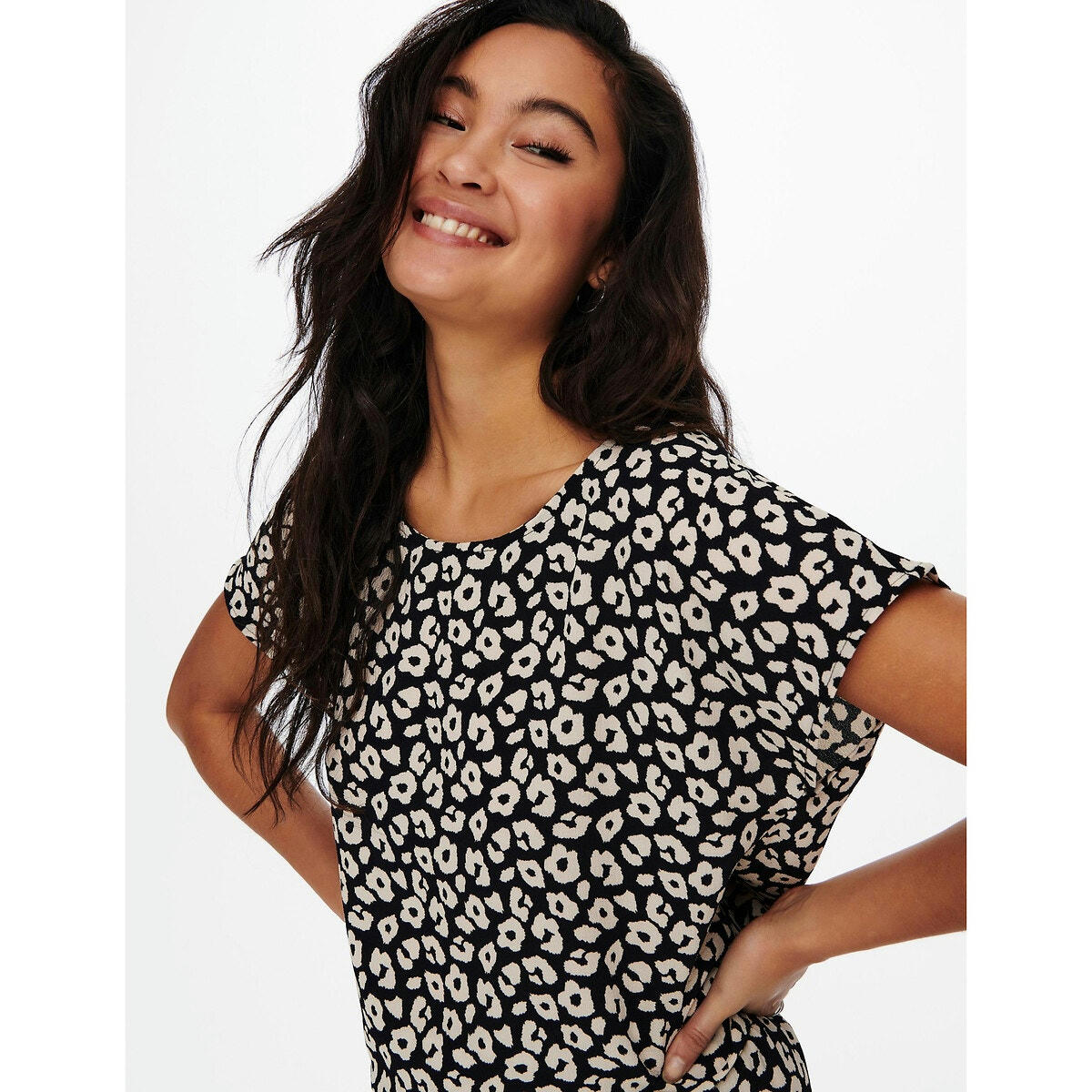 Blouse imprimée, manches courtes