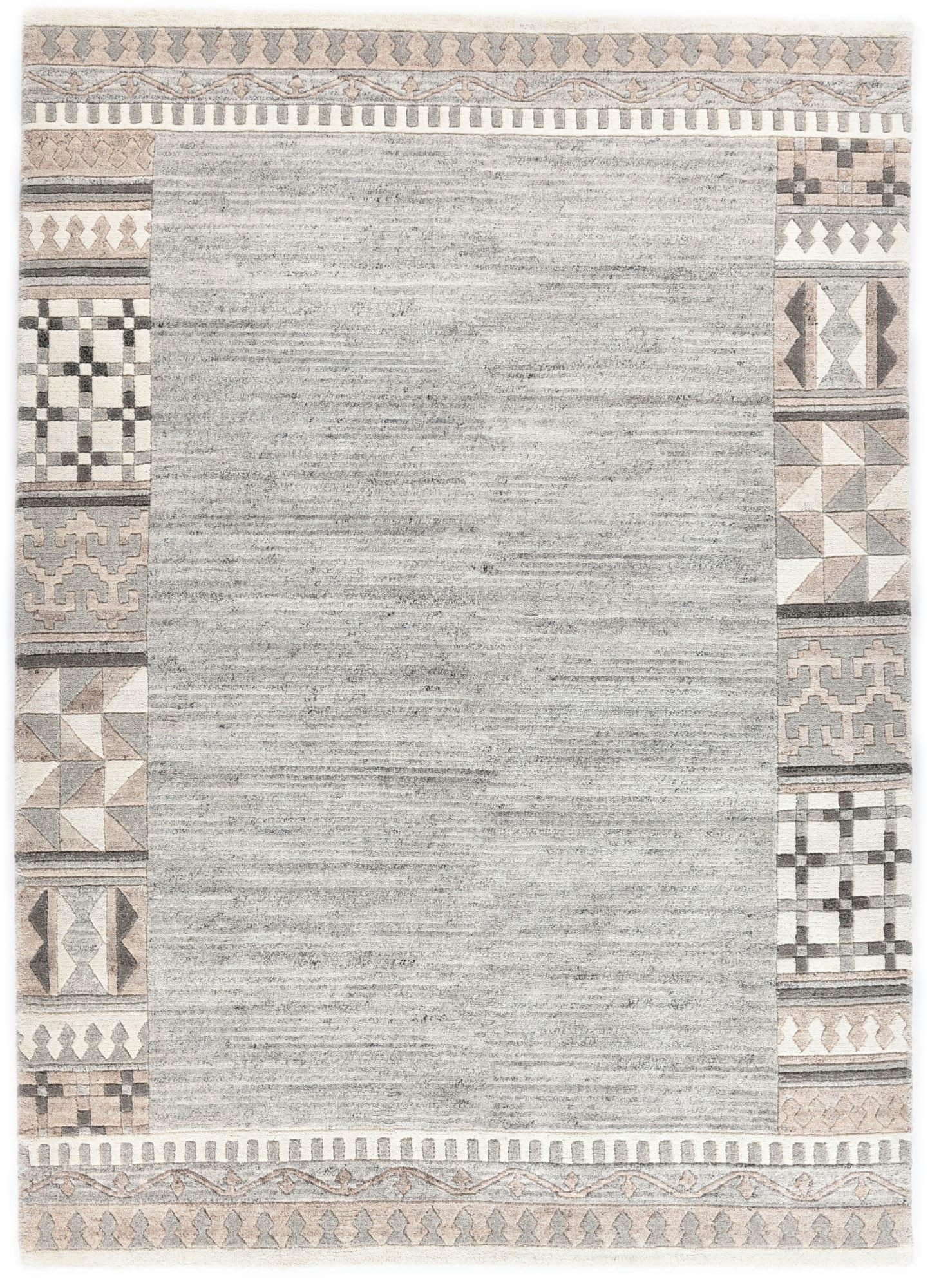 NAKARTA - Tapis moderne noué main, laine non-teinte naturel 250x350