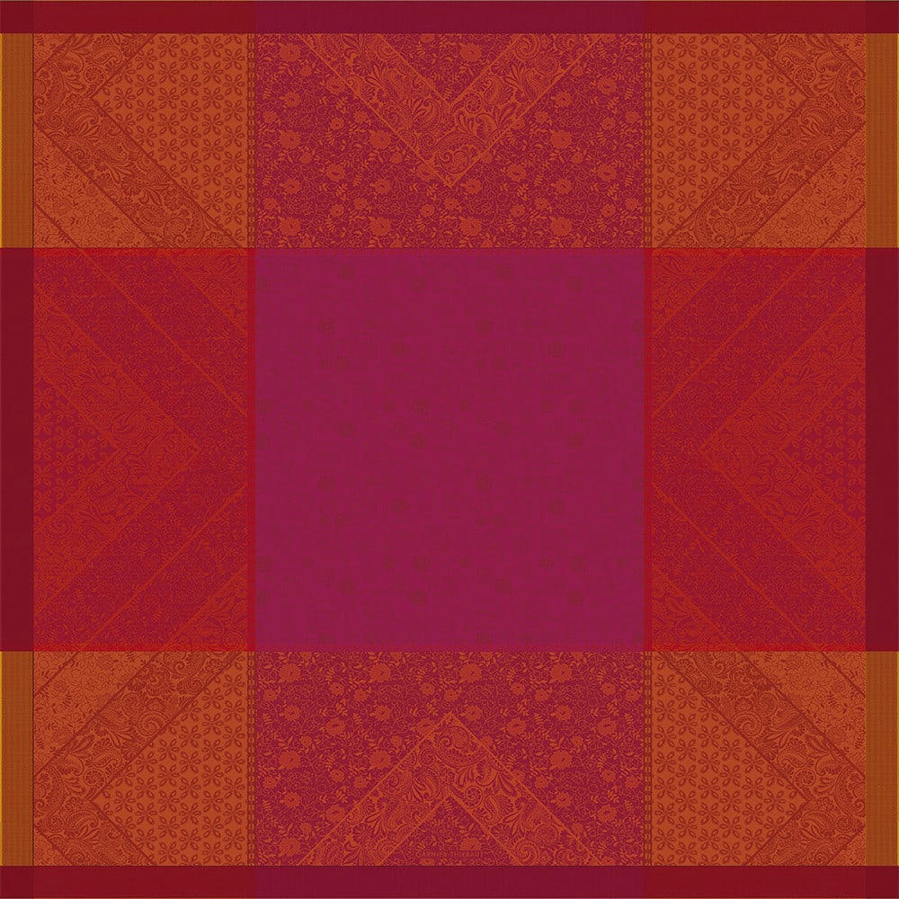 CASSIDY BERRY - Nappe carrée antitache déperlant pur coton rouge 115x115 cm