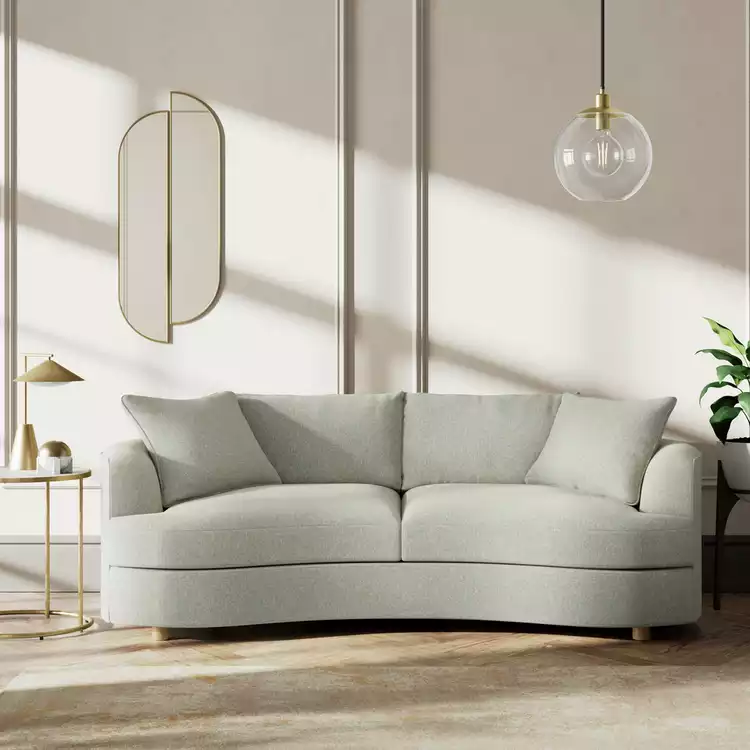 Habitat Sacha Fabric 3 Seater Sofa - Sage Green - Ash Leg