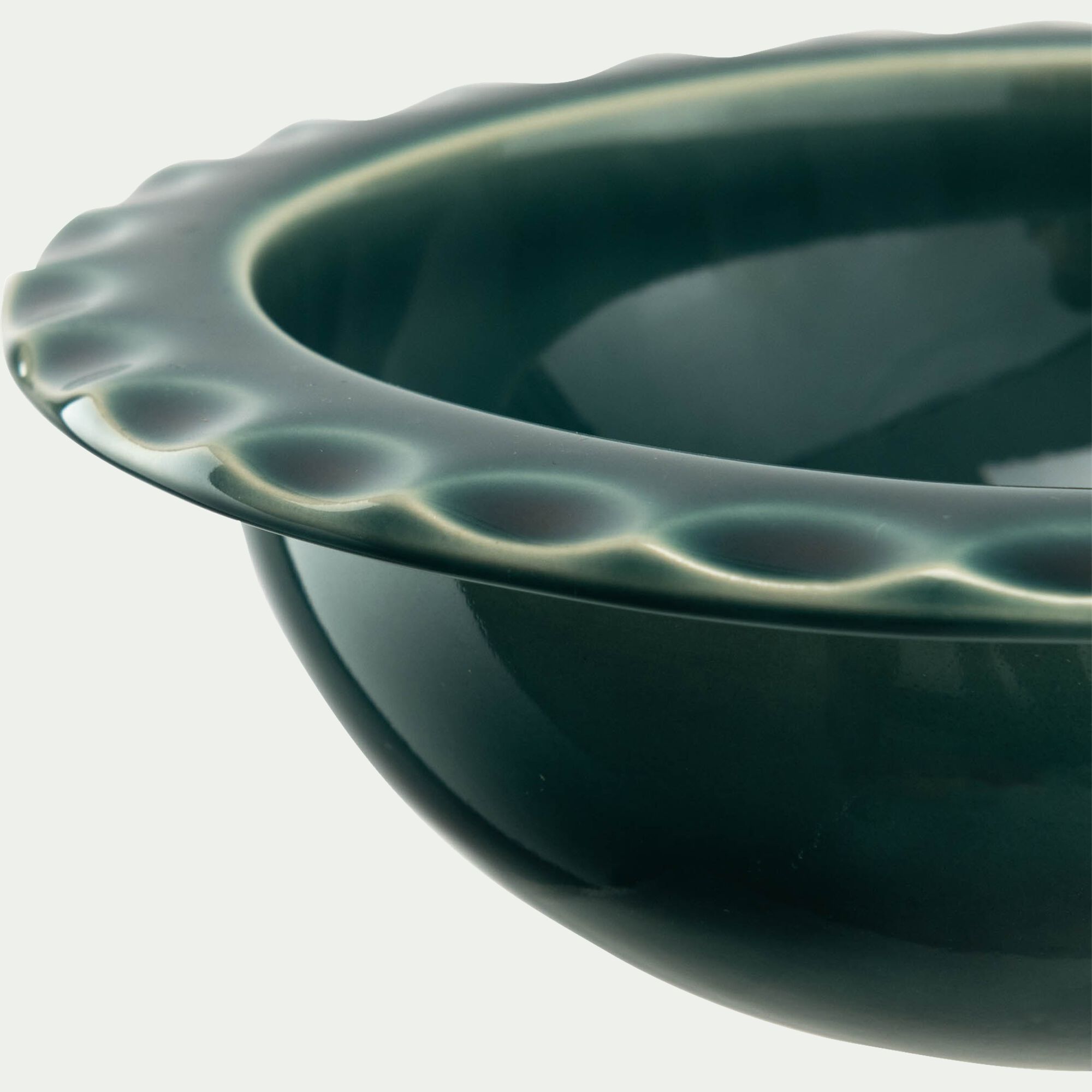 ABILIO - Coupelle ondulée en grès D18,5cm - vert