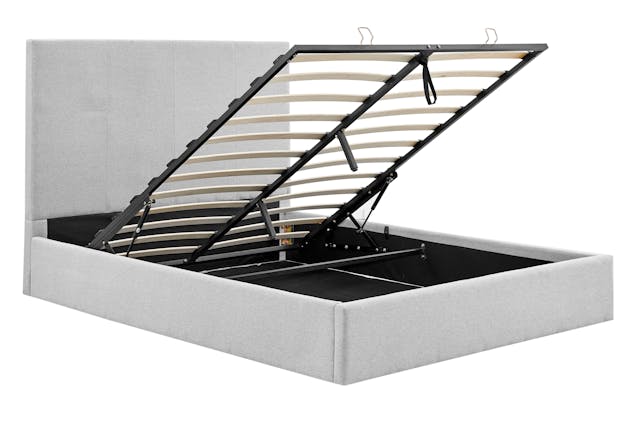 NNEKGE Antalya Gas Lift Bed - Light Grey