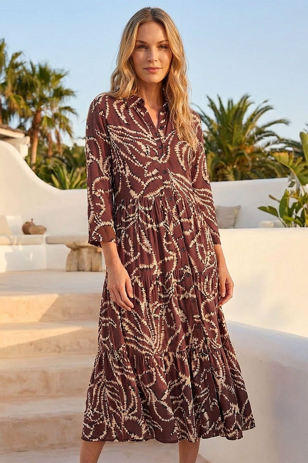 Roman Petite Tiered Midi Dress