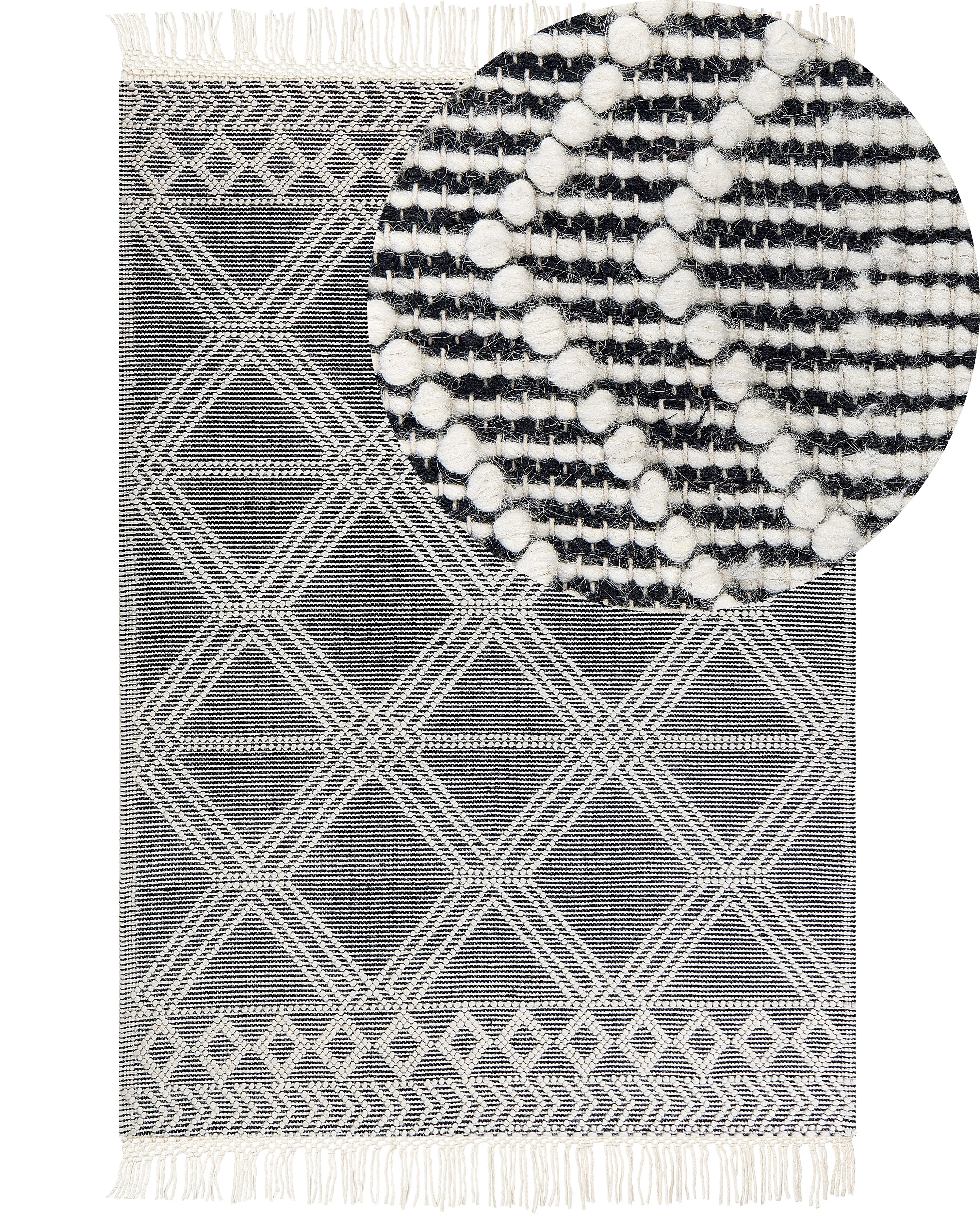 Rug TOPRAKKALE Grey 160 x 230 cm Wool