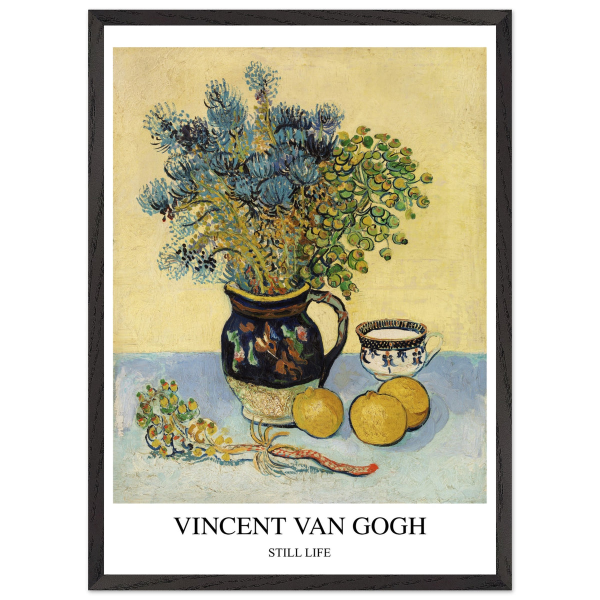 Artfulprints Poster met Lijst Vincent van Gogh - Still life  - 50x70 cm - Geel