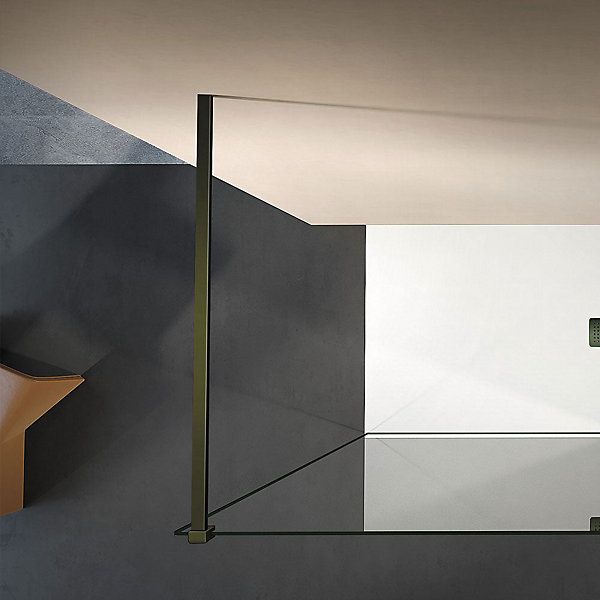 GRAND VERRE Paroi de douche à l'Italienne 70x200 en verre 8mm anticalcaire avec barre de stabilisation en alu Bronze