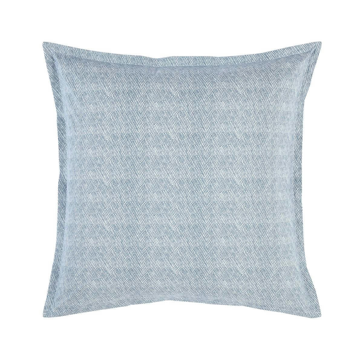 AMORGOS - Taie d'oreiller en percale de coton bleu 65 x 65 cm